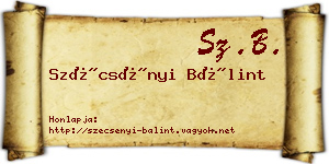 Szécsényi Bálint névjegykártya