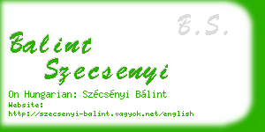 balint szecsenyi business card